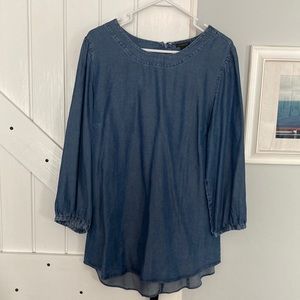 NWT TALL Ann Taylor chambray blouse